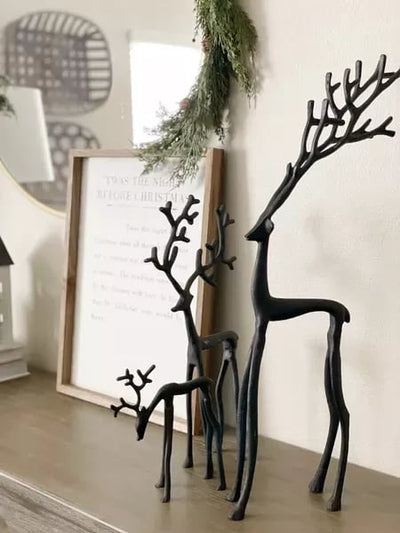 🎅Bestseller Weihnachtsartikel 🦌 Schwarze Rentierfigur, Weihnachtsdekoration