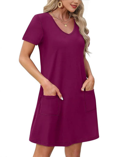 Portofino Kurzarm Hemdkleid mit Taschen